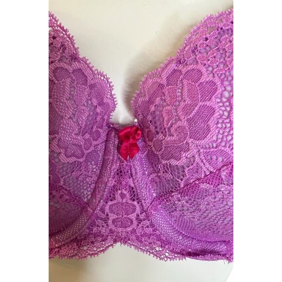 Victoria's Secret Bra 38D Dream Angel Lined Demi Purple Lace Adjustable Strap - Picture 2 of 6